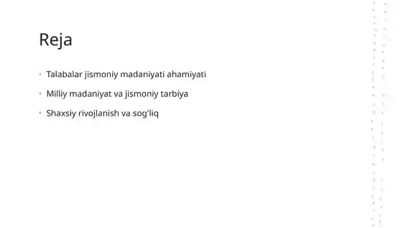 Talabalar jismoniy madaniyat va shaxsiy rivojlanish 2