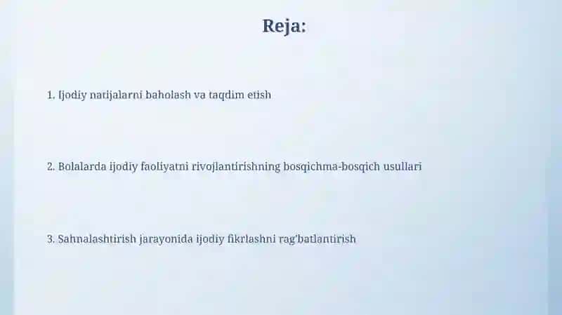 Ijodiy faoliyatni rivojlantirish 2