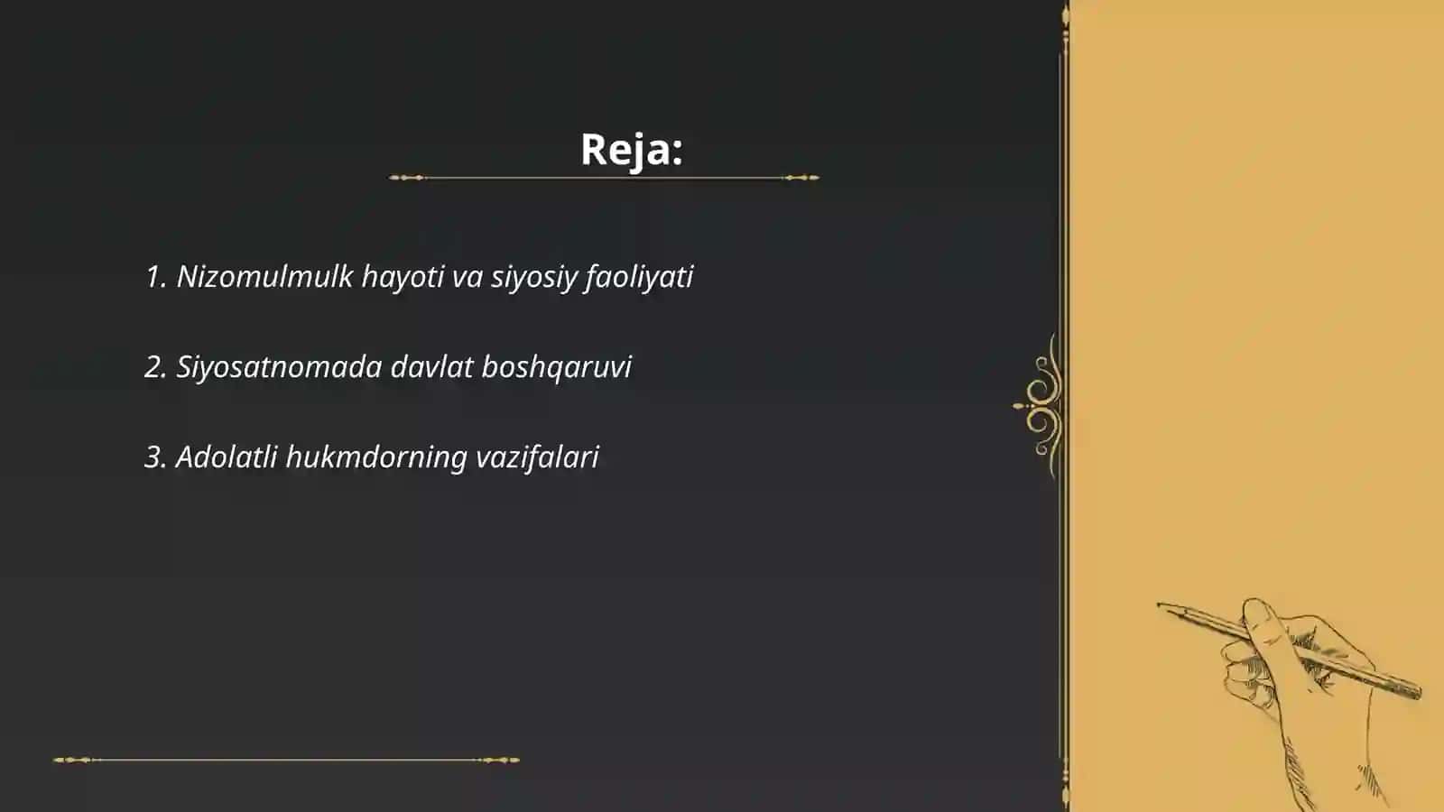 Nizomulmulkning "Siyosatnoma"asari 2