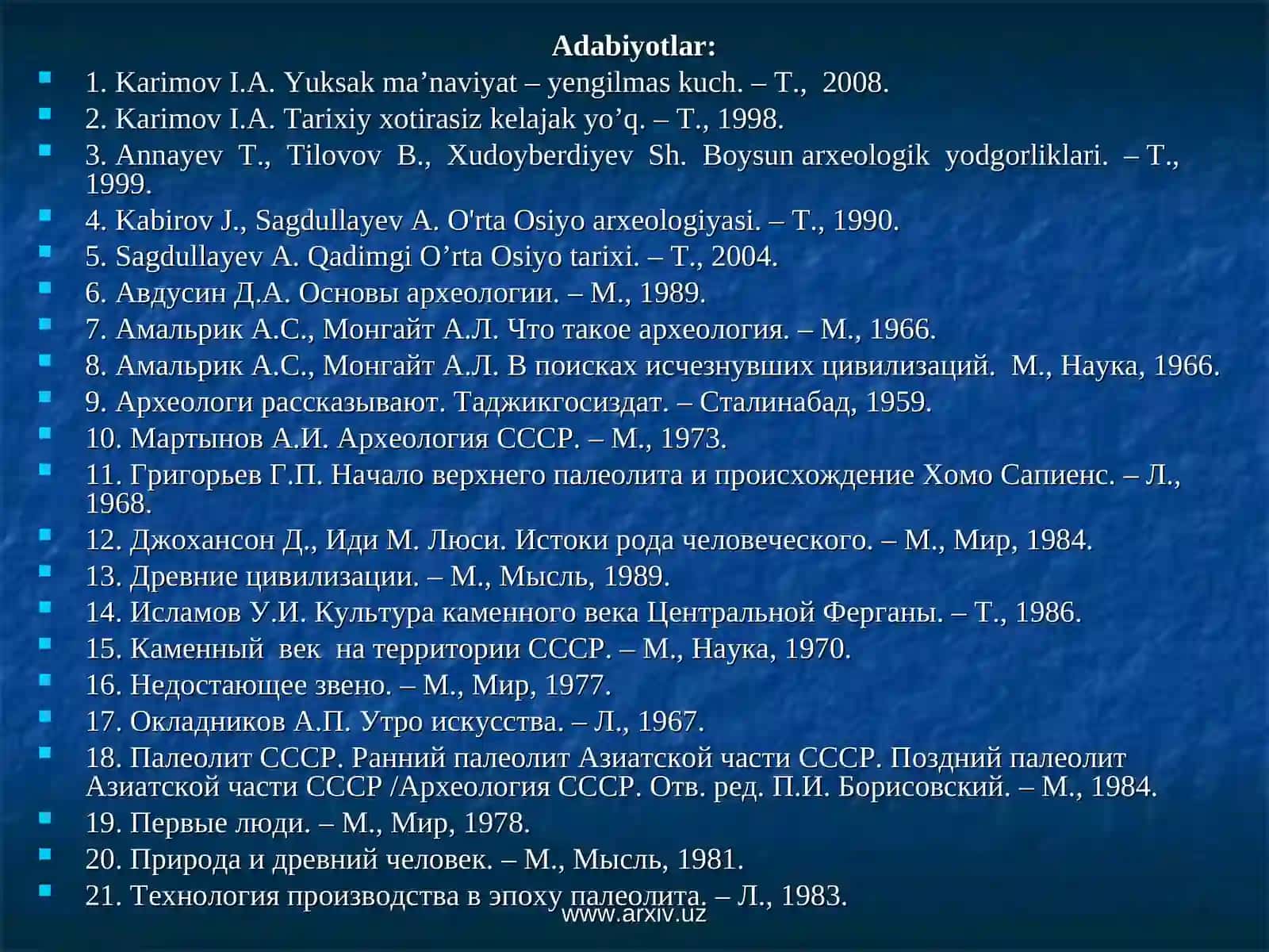 Paleolit davri arxeologiyasi 2