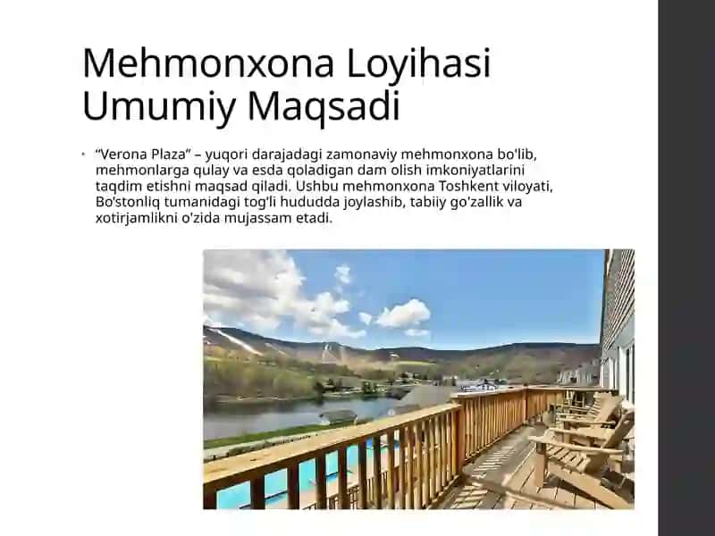 Verona Plaza Mehmonxonasi Biznes Loyihasi 2