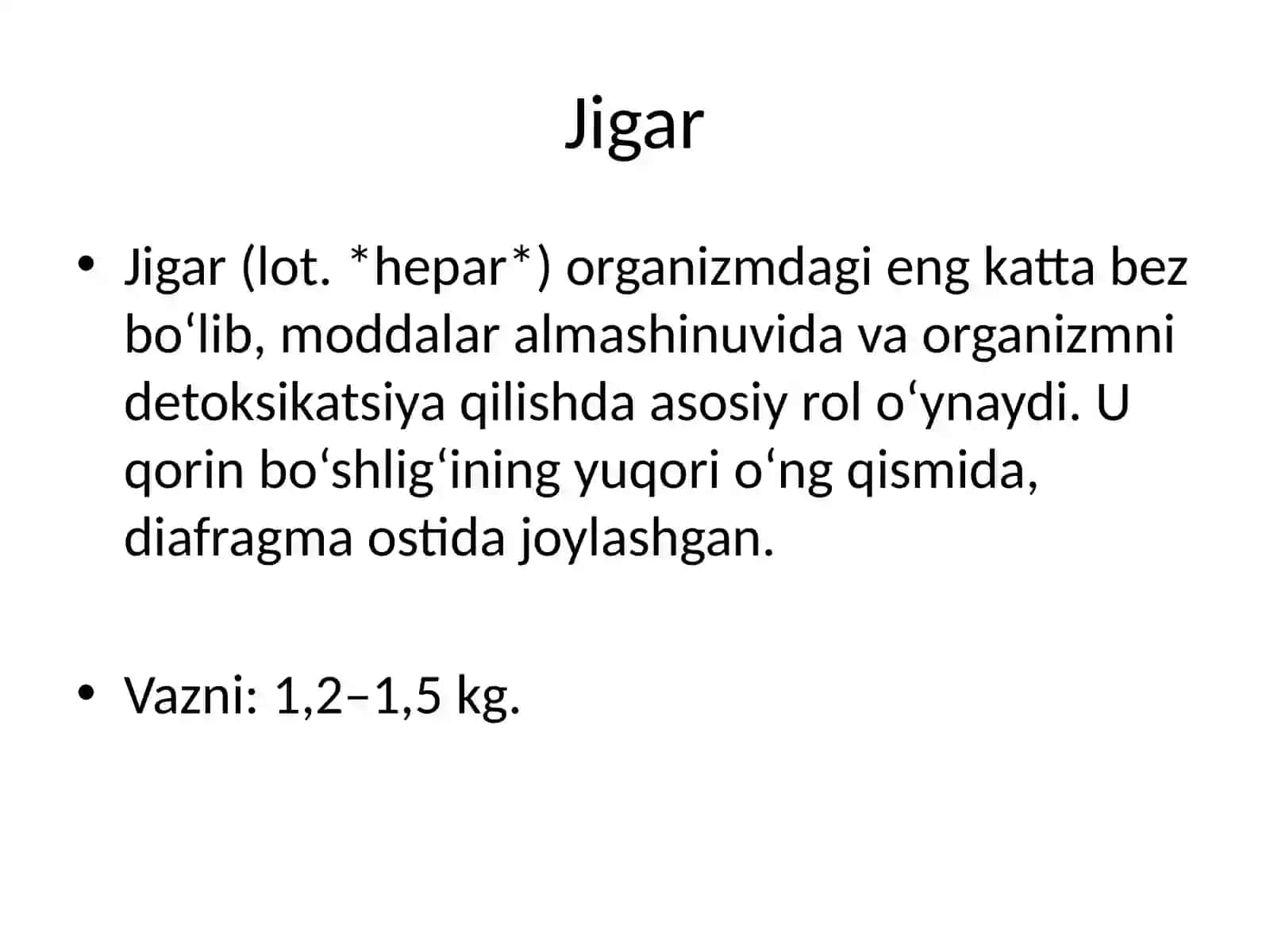 Jigar haqida kengroq ma'lumot 2