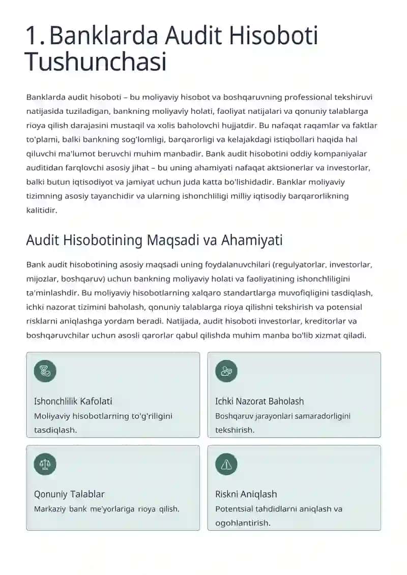 Banklarda Audit Hisoboti 2