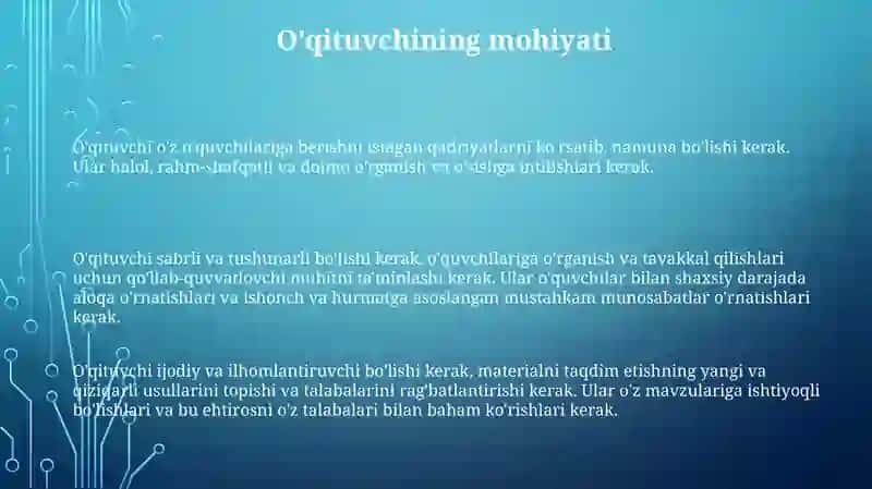 OʻQituvchining Xarakteri 2