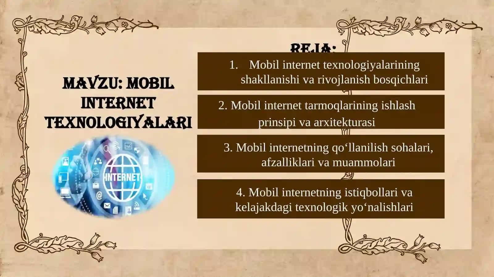 Mobil INTERNET TEXNOLOGIYALARI 2