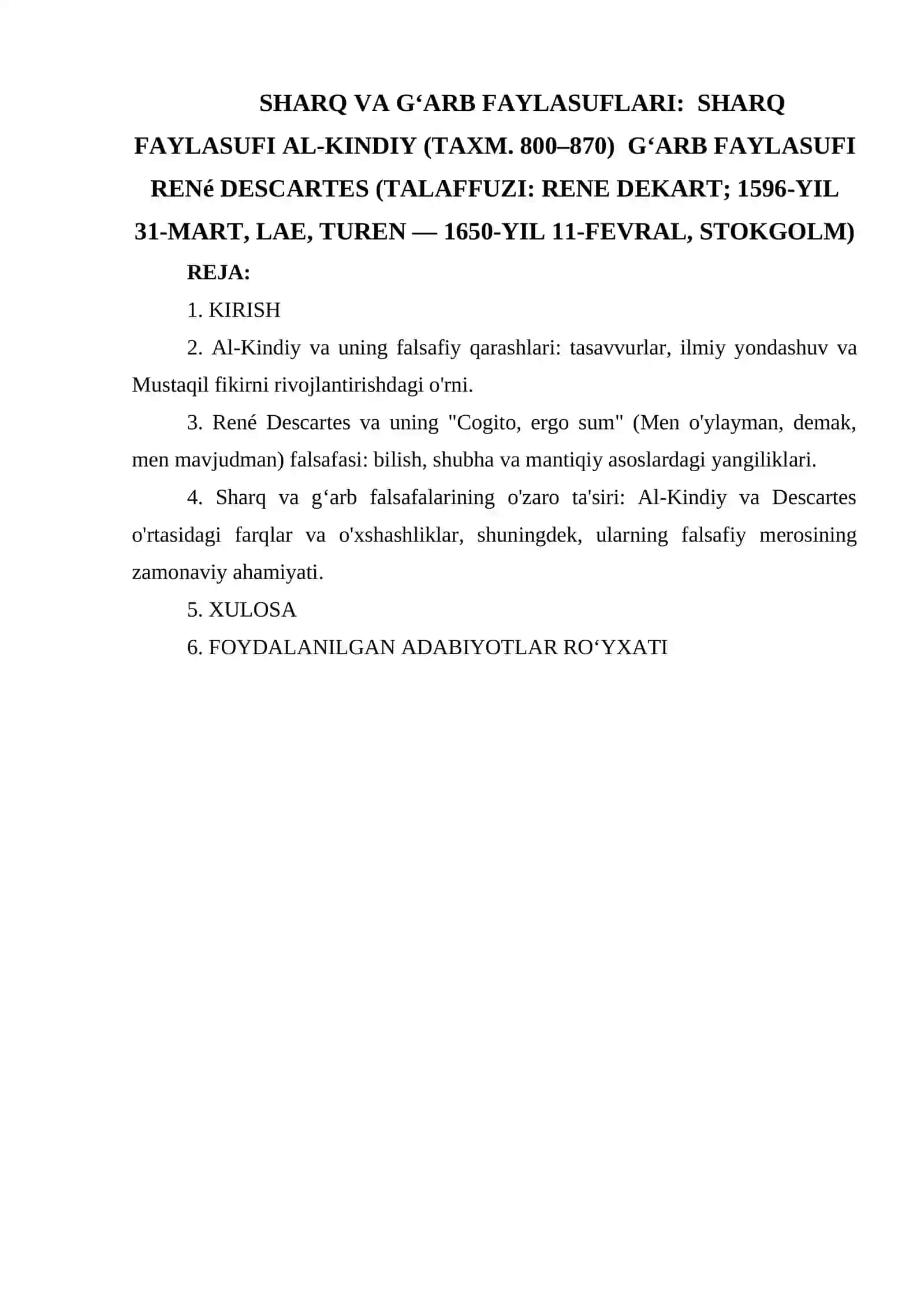 SHARQ VA GʻARB FAYLASUFLARI 2