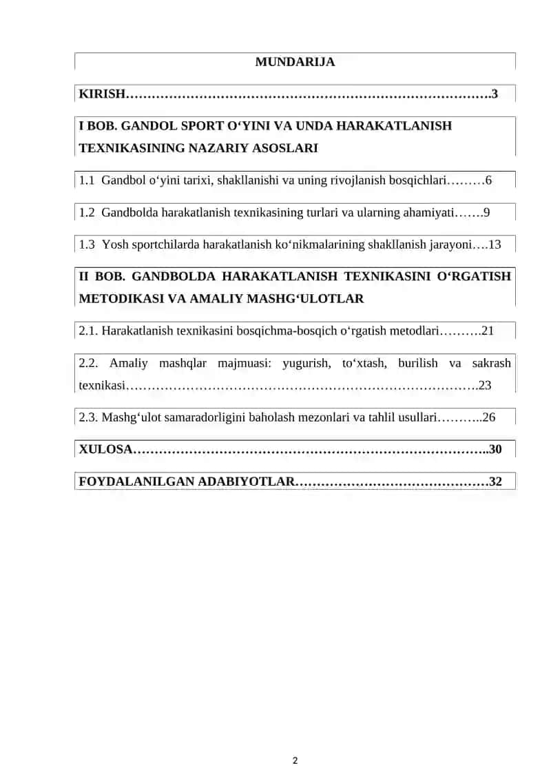 Gandbol oʻyinida harakatlanish texnikasini oʻrgatish 2