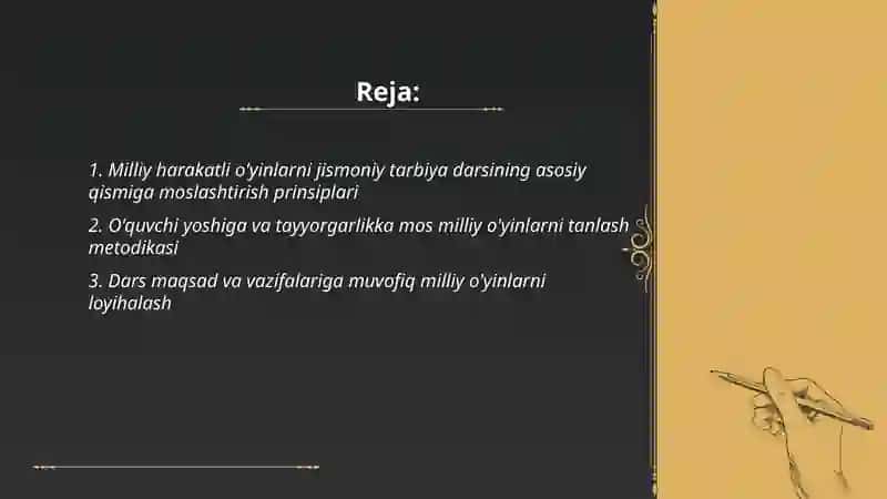 Milliy Harakatli O'yinlar Jismoniy Tarbiya Darsining Asosiy Qismiga Mos Holda Tanlash va O'tkazish 2