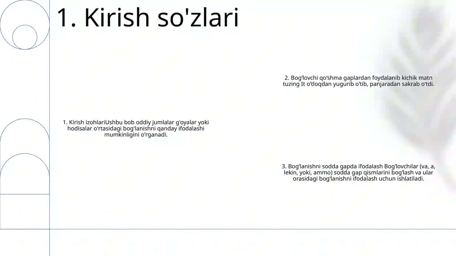 Bog'lovchi so'zlar 2