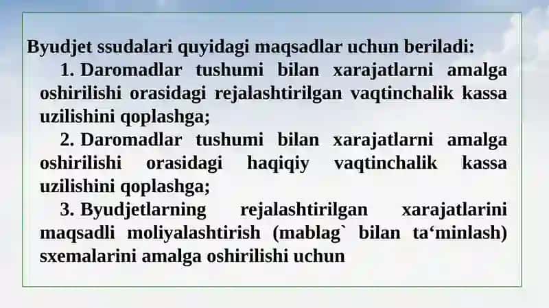 Byudjetlararo munosabatlar va ular hisobi 2