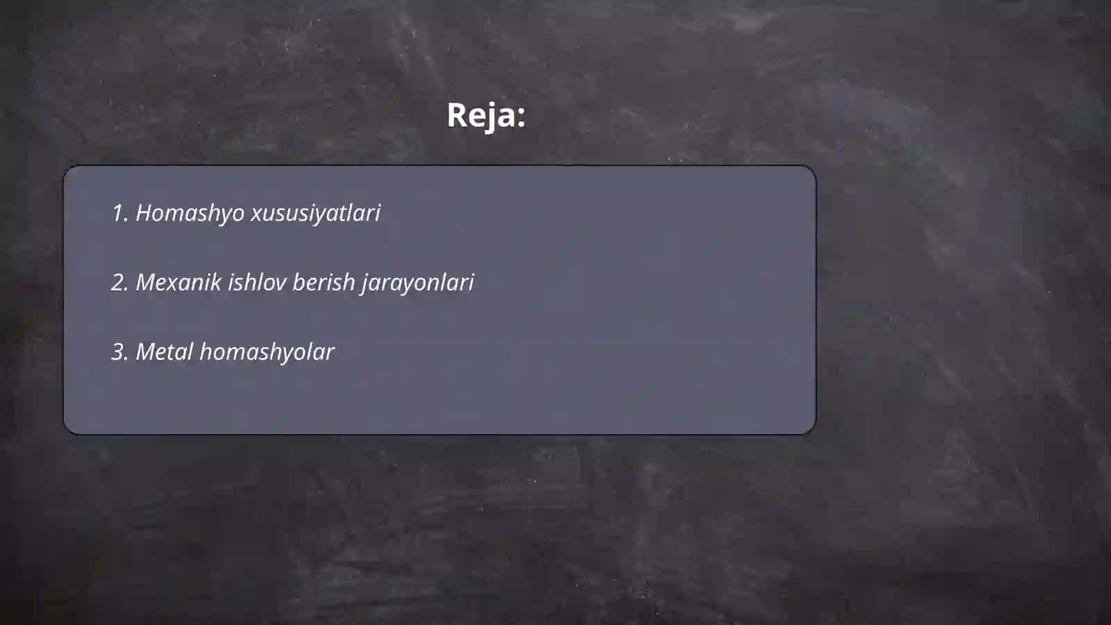 Homashyoga mexanik ishlov berish 2