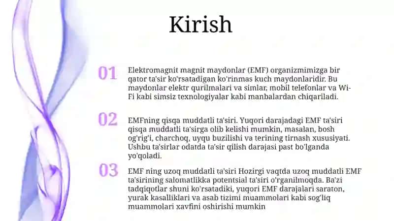 Elektromagnit Maydoning Organizmga Tasiri 2
