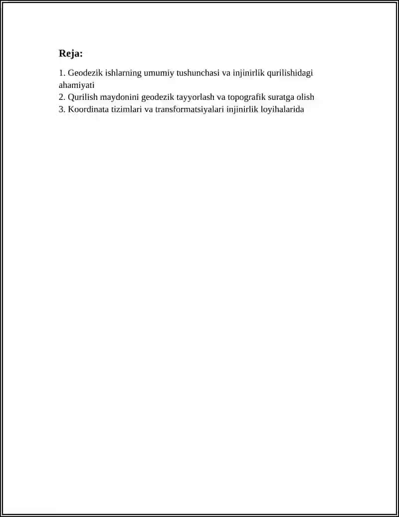 INJINIRLIK QURILISH ISHLARIDA GEODEZIK ISHLAR 2