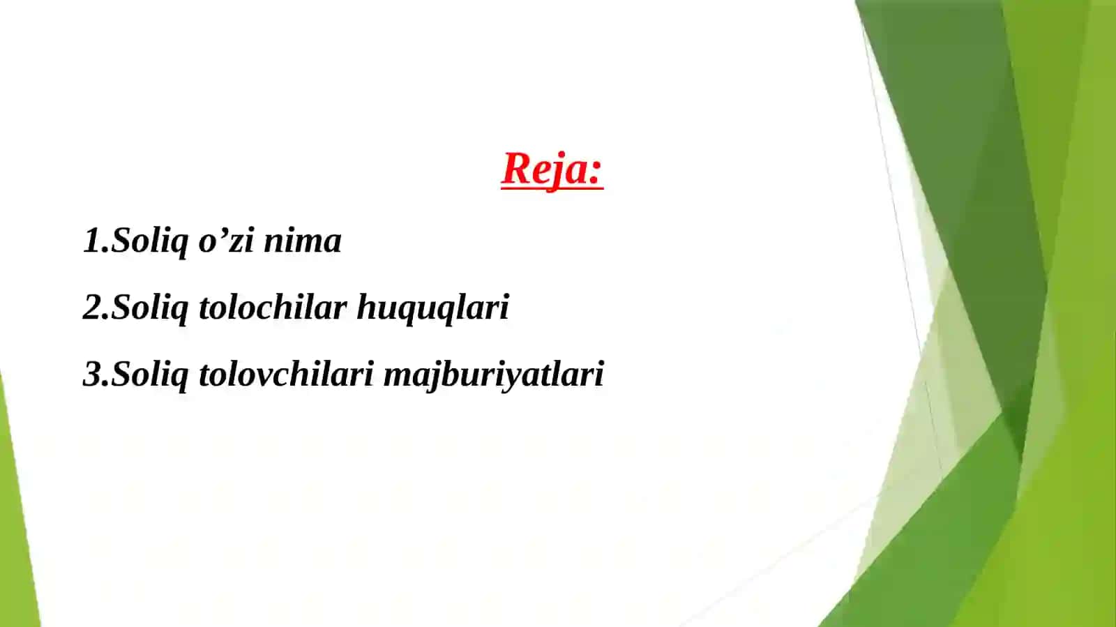 Soliq to’lovchilarning asosiy huquqi va majburiyatlari 2
