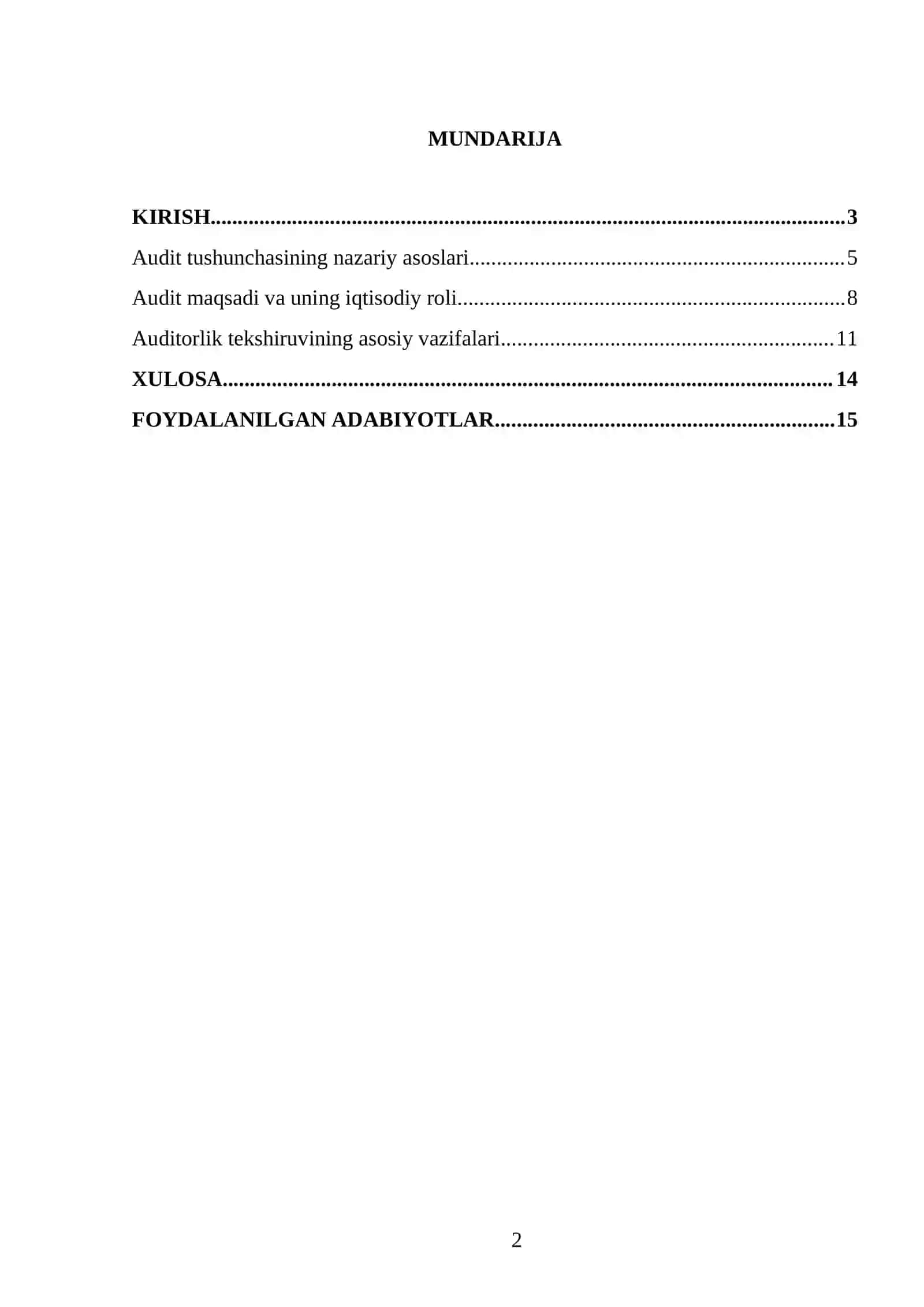 Auditning mohiyati, uning maqsadi va vazifalari 2