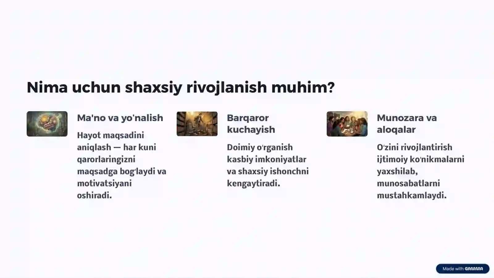 Shaxsiy o'sish O'z-o'zini takomillashtirish sari yo'l 2
