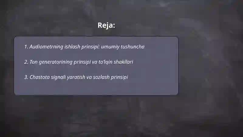 Audiometrning ishlash prinsipi 2