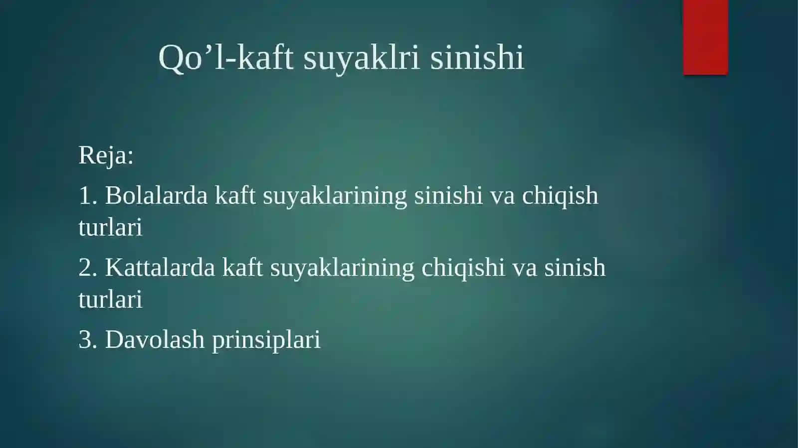 Qo’l-kaft suyaklri sinishi 2