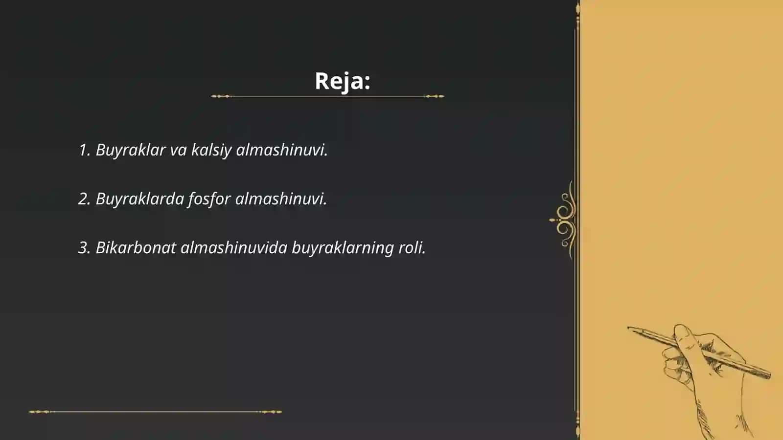 TTATF DAVOLASH ISHI -1 204-B GURUH TALABASI SHODMONOVA LOLANING BIOKIMYO FANIDAN TAYYORLAGAN TAQDIMOTI 2