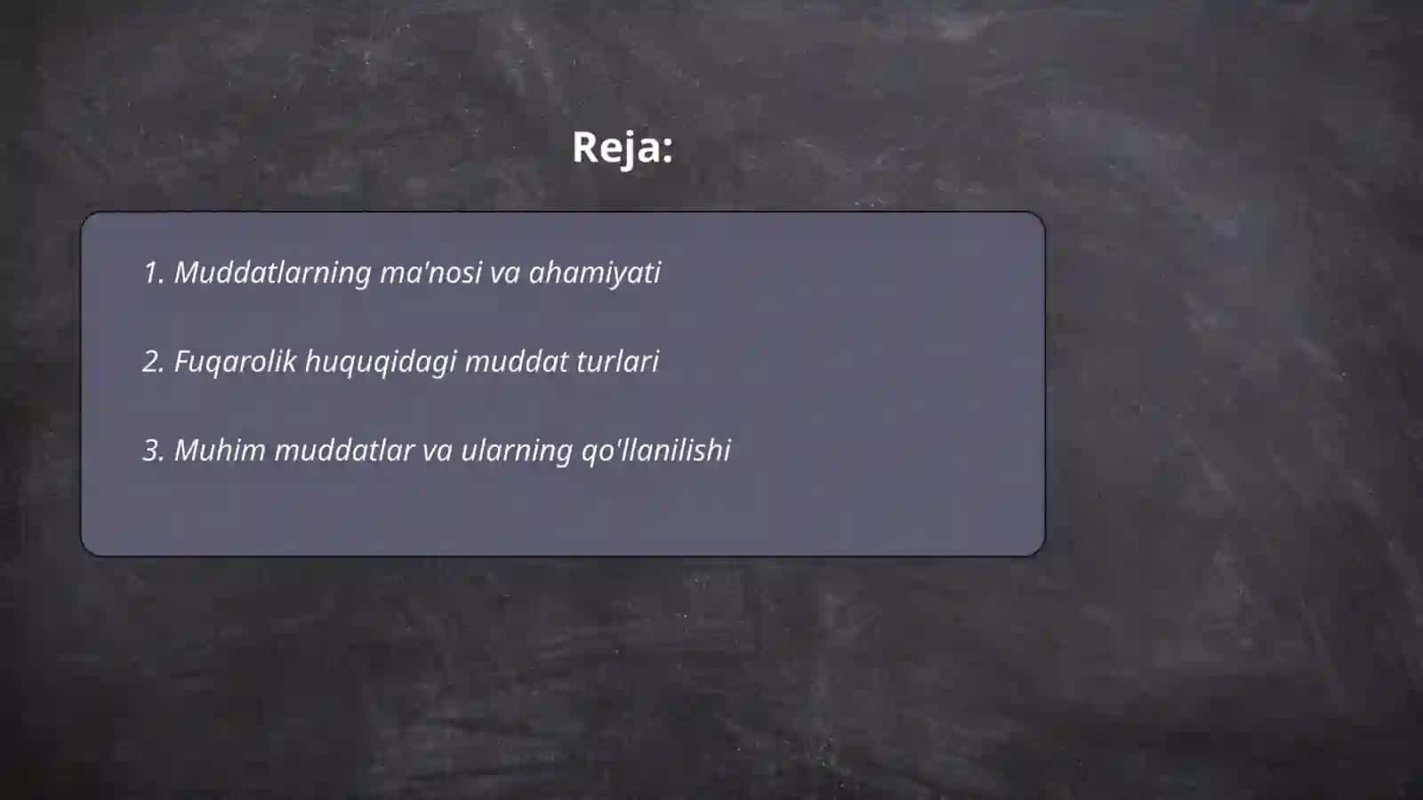 Fuqarolik huquqida muddatlar va da'vo muddati 2