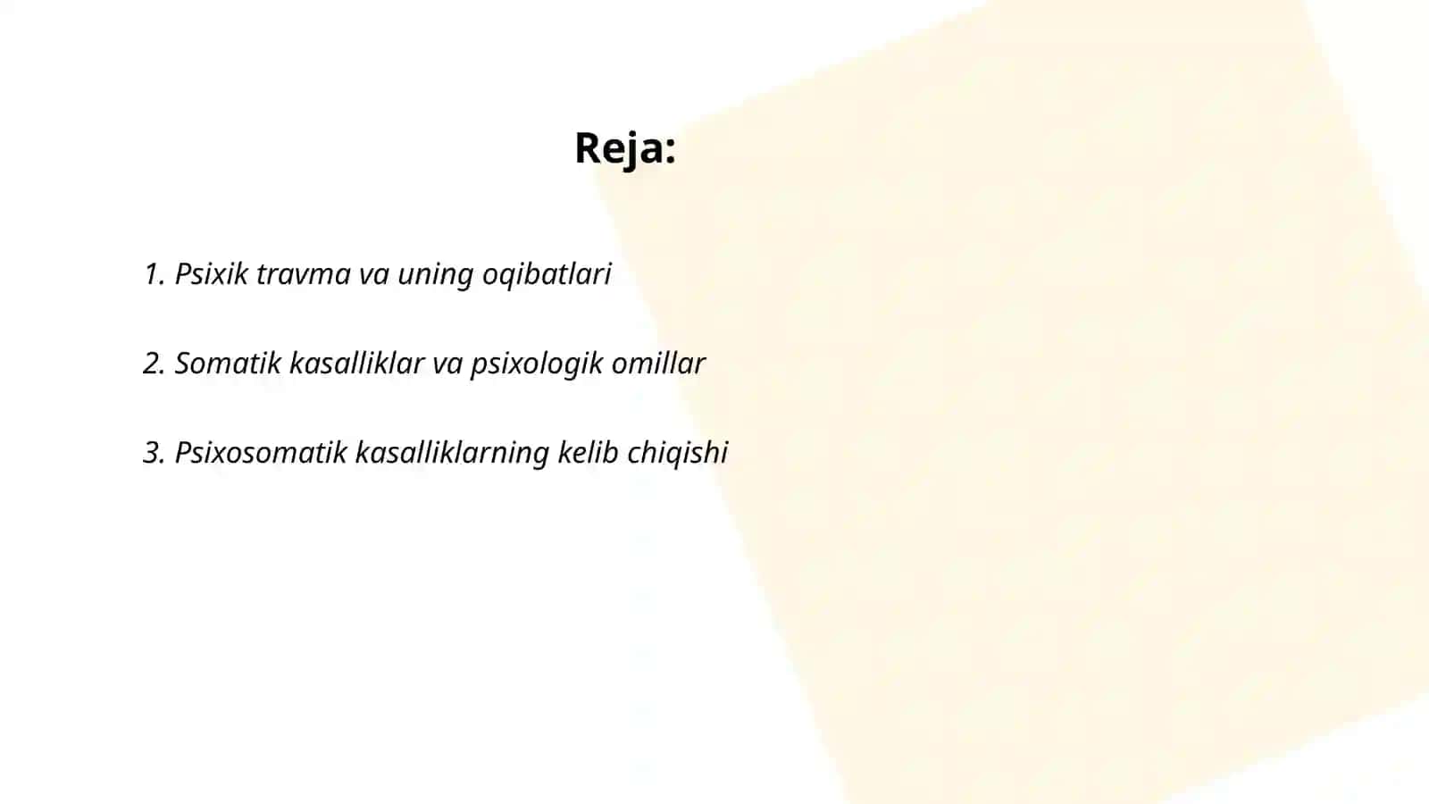 Psixik travma va uning oqibatlari 2
