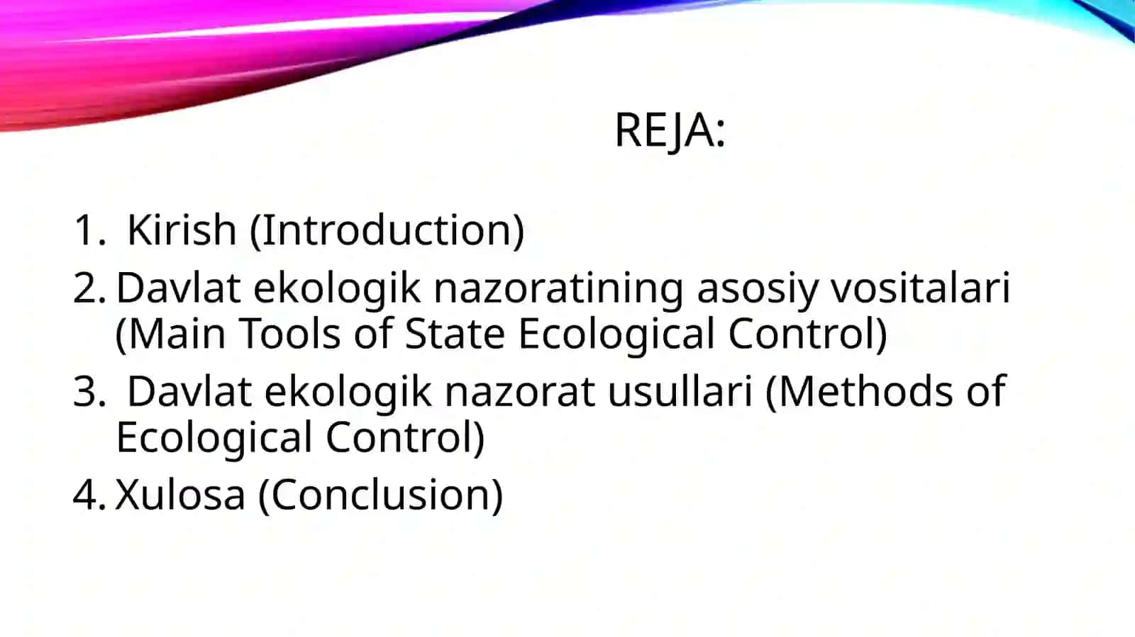 Davlatning ekologik nazorat vositalari va usullari 2