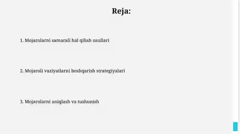 Mojarolarni samarali hal qilish usullari 2