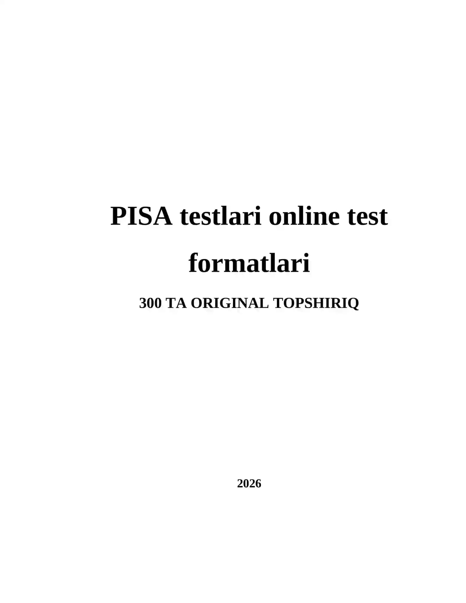 PISA testlari online test formatlari 2