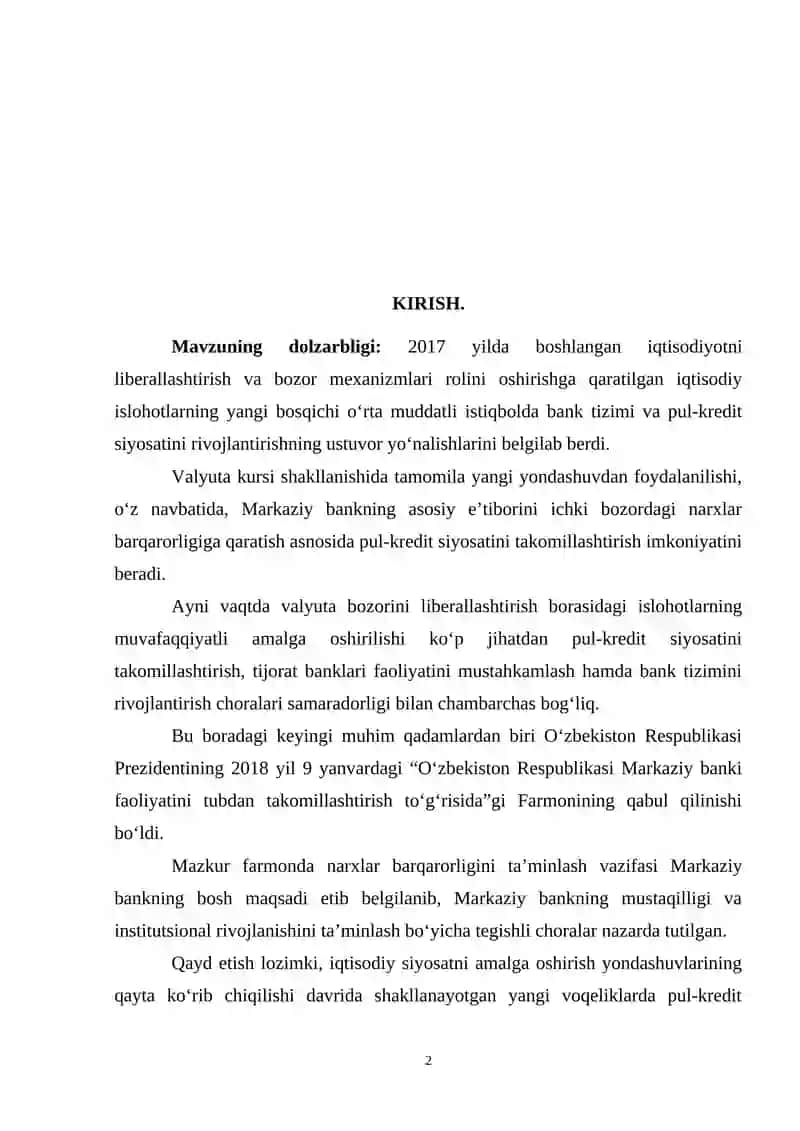 O‘zbekistonda inflatsiyani targetlash va uning oziga xos xususiyatlari 2