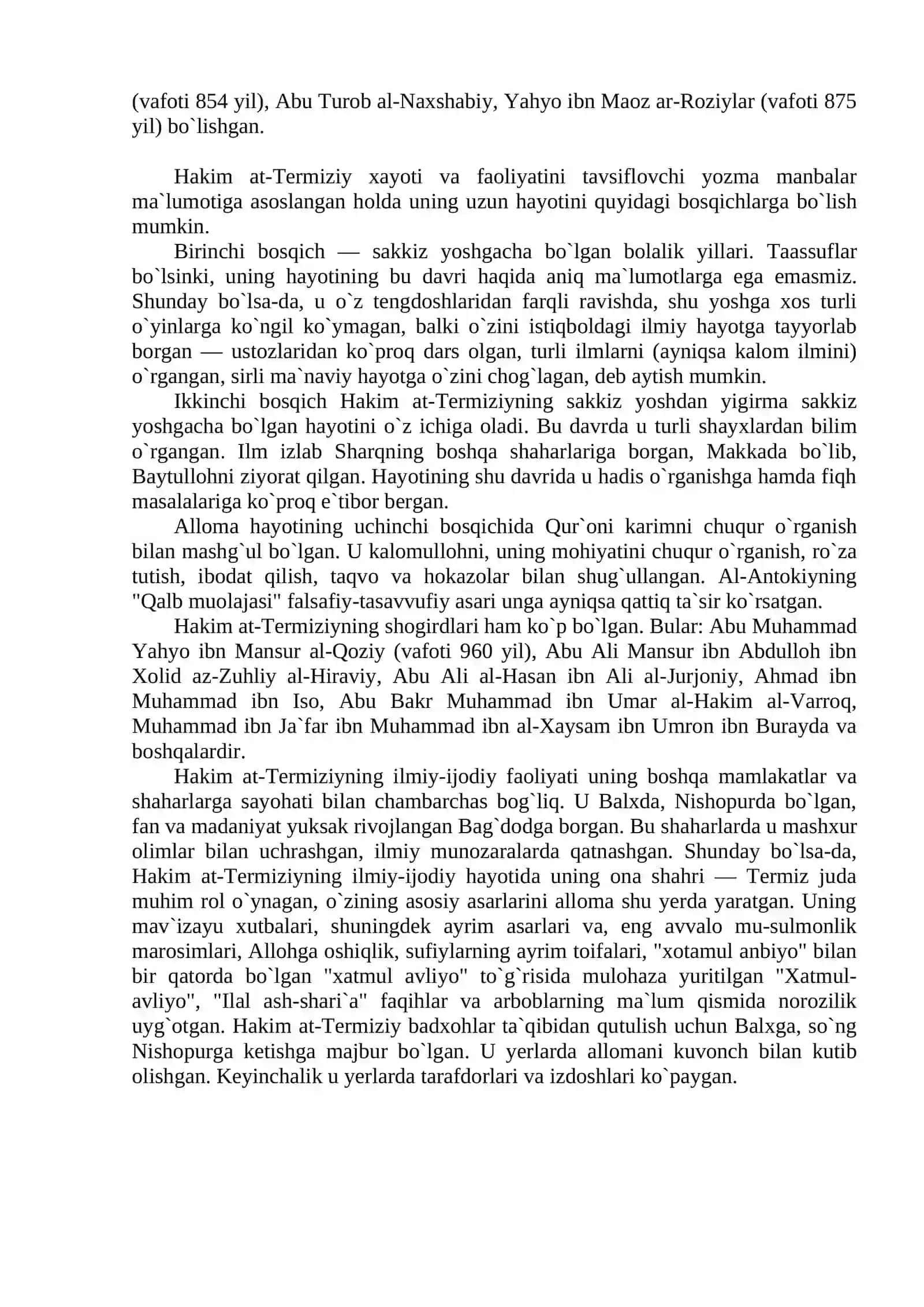 Al-Hakim at-Termiziy hayoti va ijodi 2