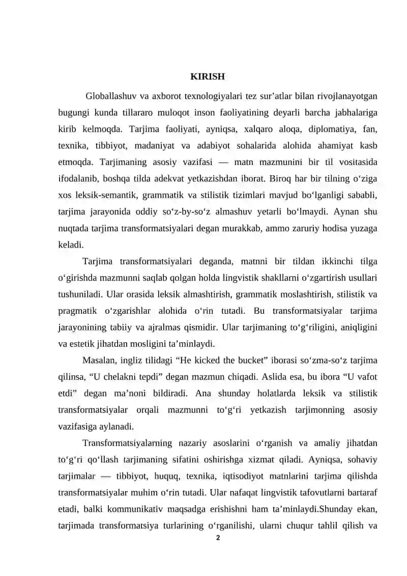 Tarjimaning transformatsiya turlari 2