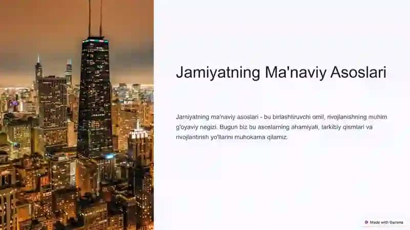 Jamiyatning Ma'naviy Asoslari 2