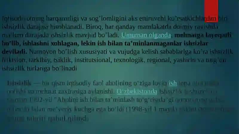 Ishsizlik va uning turlari 2