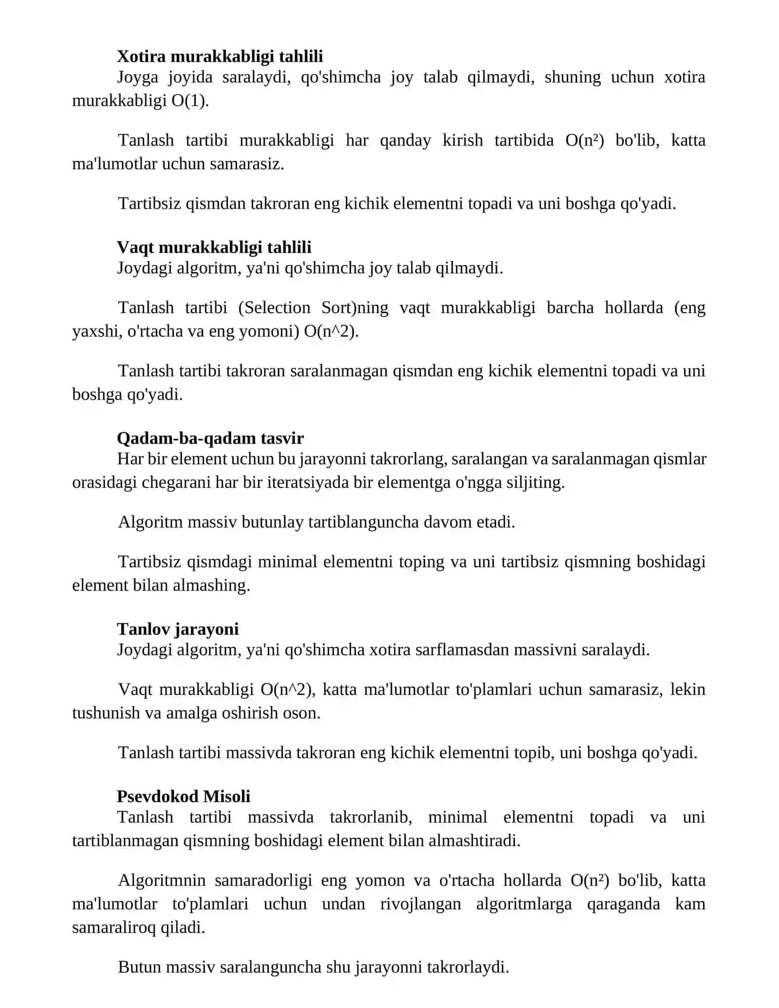 Tanlash Tartibi 2
