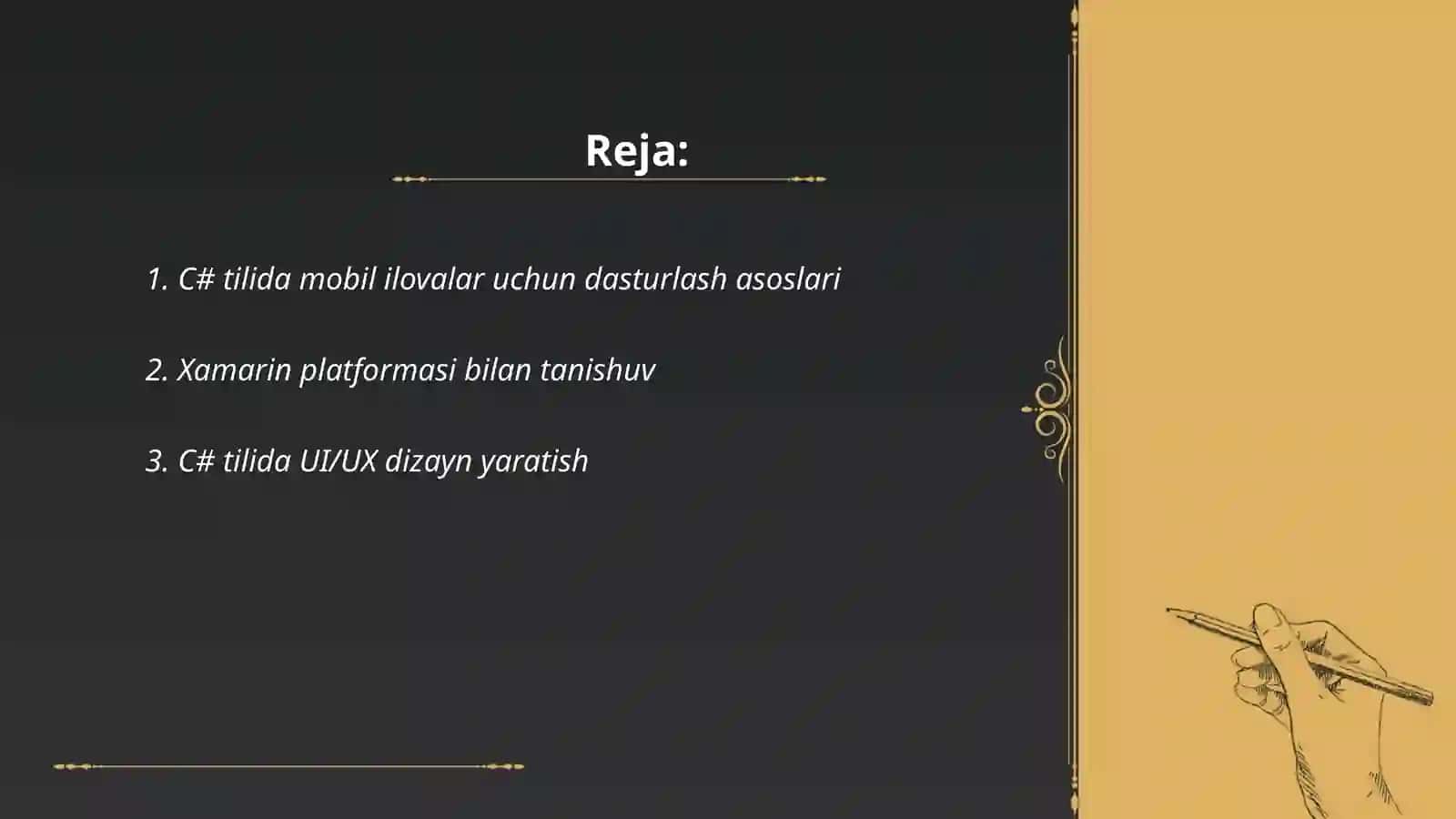 C# tilida mobil ilovalar uchun dasturlash asoslari 2