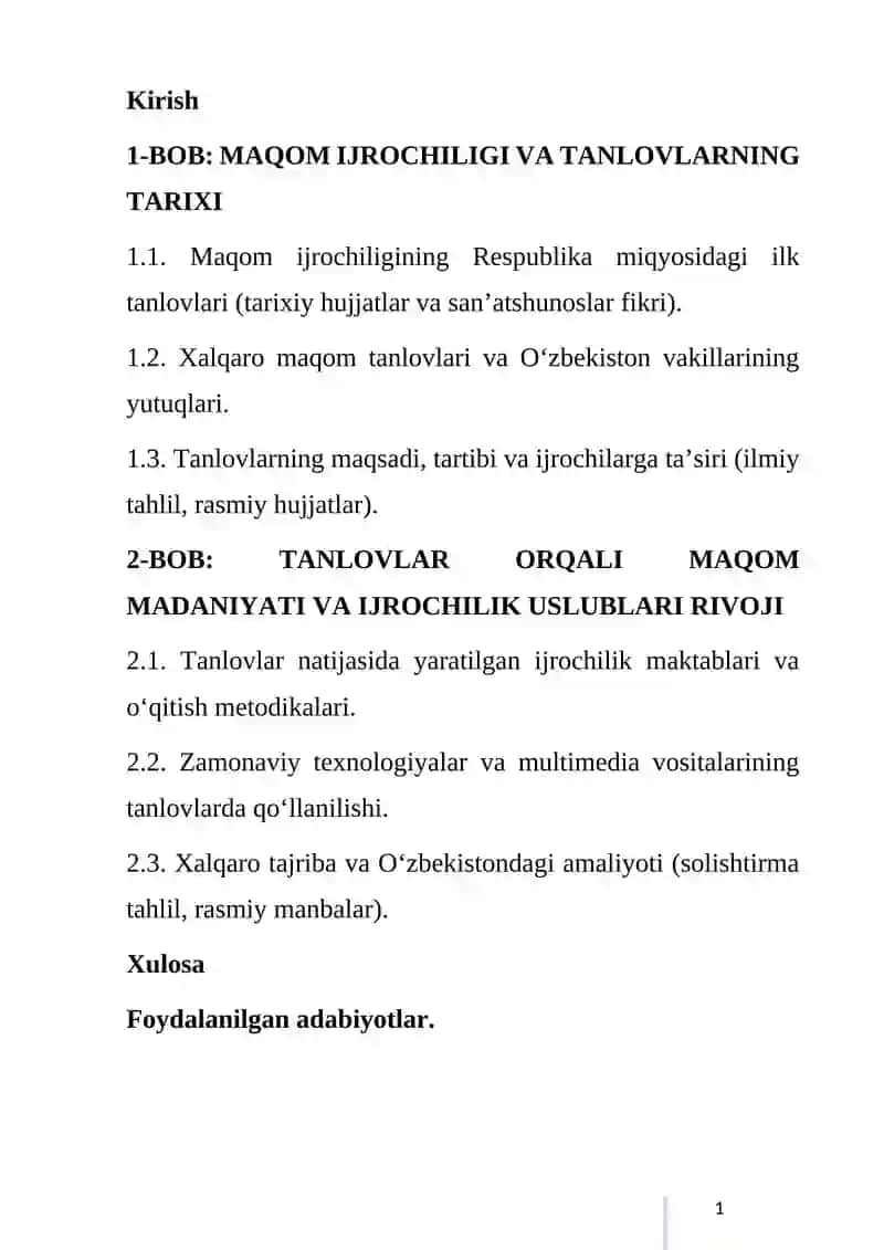 MAQOM IJROCHILIGINING XALQARO VA RESPUBLIKA TANLOVLARI 2