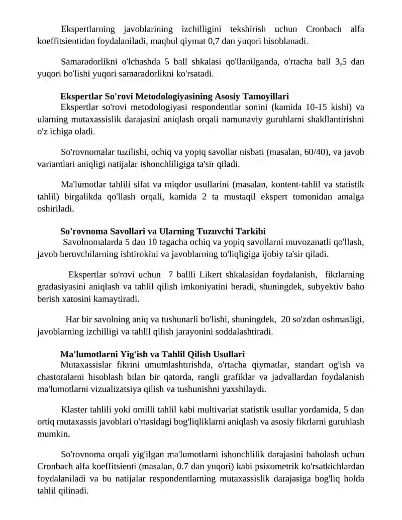 Ekspert soʻrov metodologiyasi 2