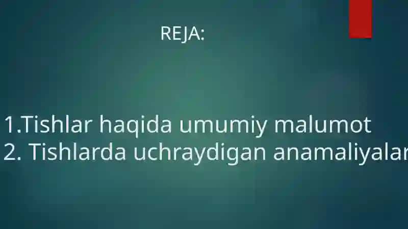 Tishlarning rentgenanatomiyasi 2