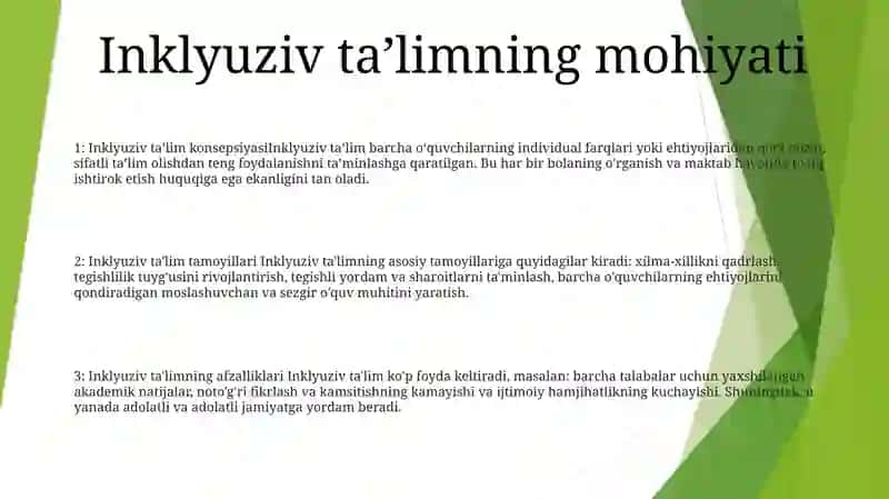 Inklyuziv Ta'lim Konsepsiyasi 2