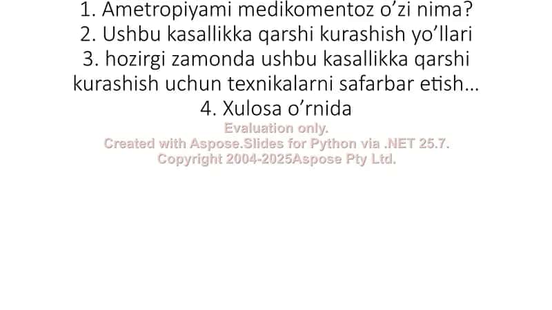 Ametropiyami medikomentoz davolash ishi 2