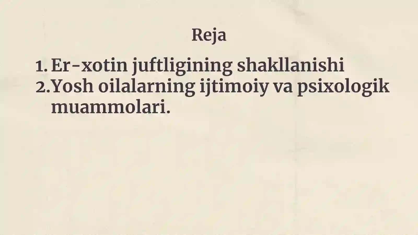 Er-xotin juftligining shakllanishi 2