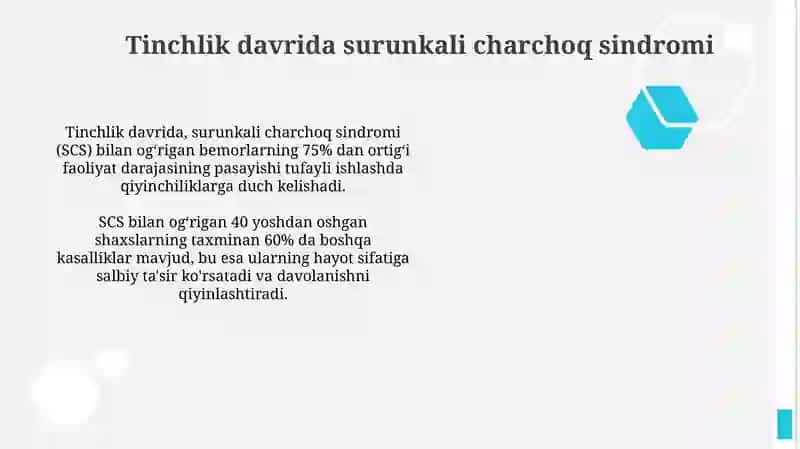 Tinchlik davrida surunkali charchoq sindromi 2
