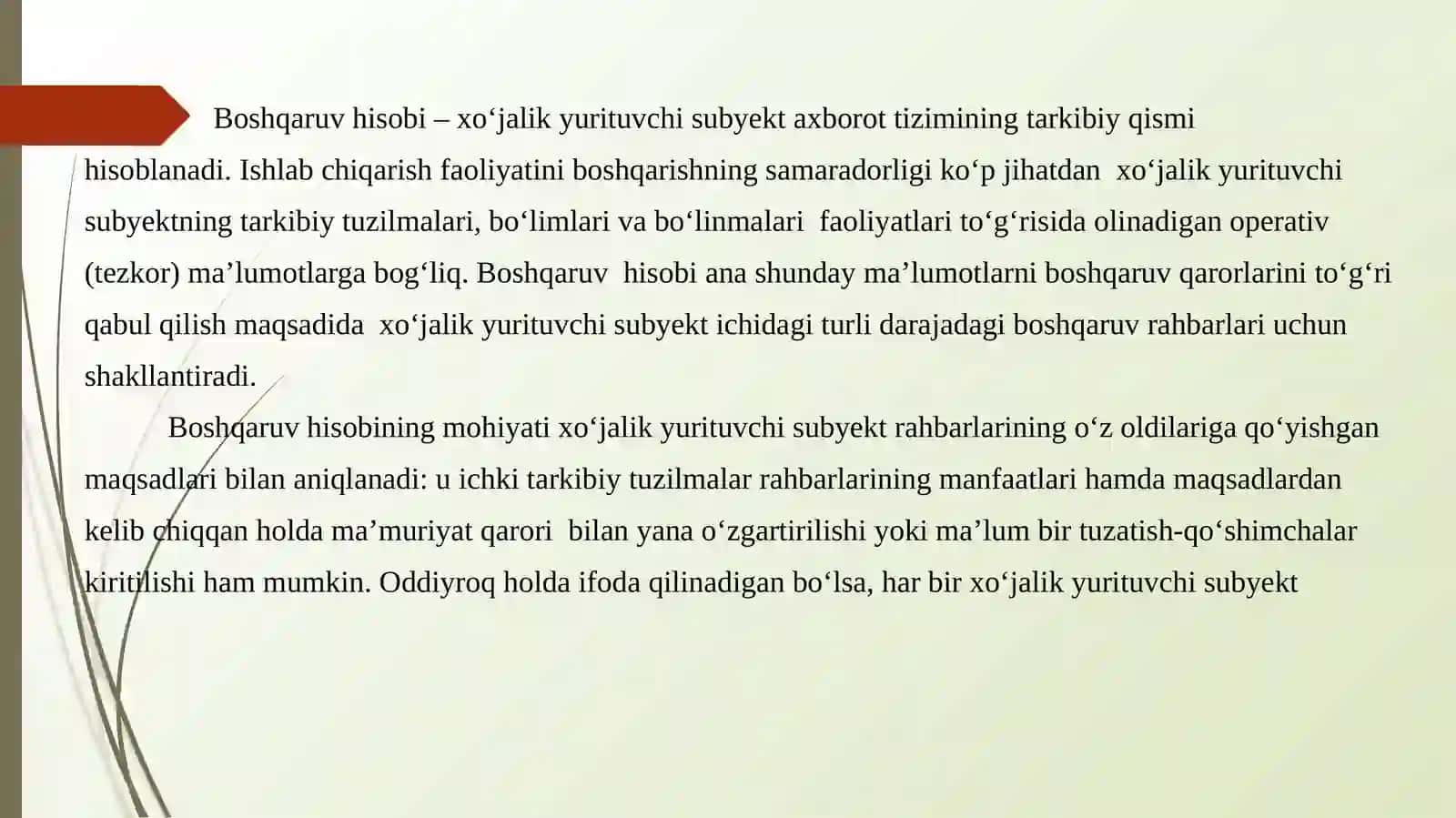 Boshqaruv hisobining metodi 2