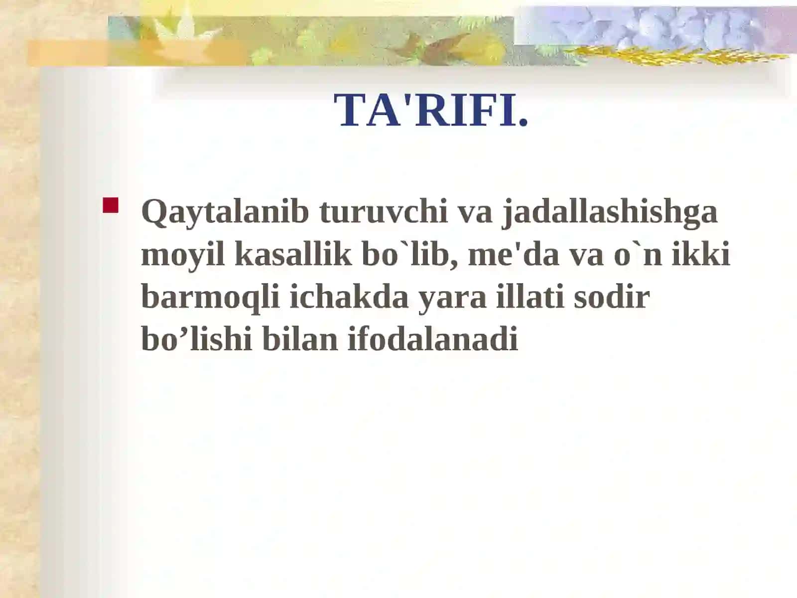 ME'DA VAO`N IKKIBARMOQLIICHAK YARAKASALLIGI 2