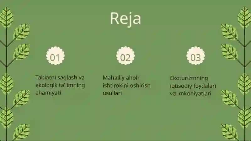 Ekologik turizmni rivojlantirish resurslari 2