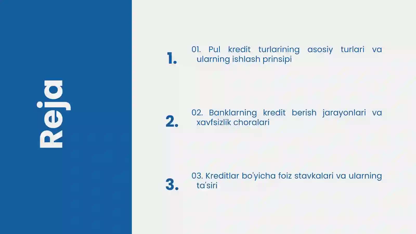 Pul kredit turlarining asosiy turlari 2