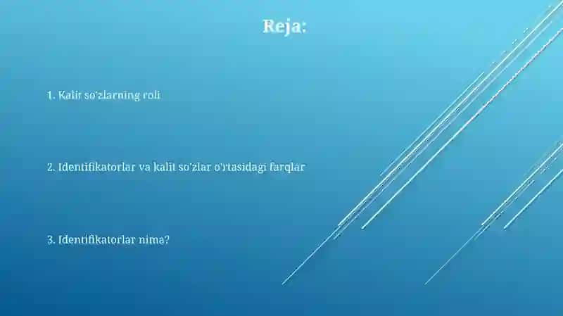 Identifikatorlar va kalit soʻzlar 2