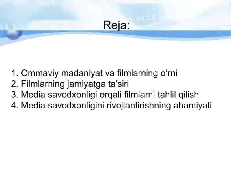 Badiiy filmlar va ommaviy madaniyat 2