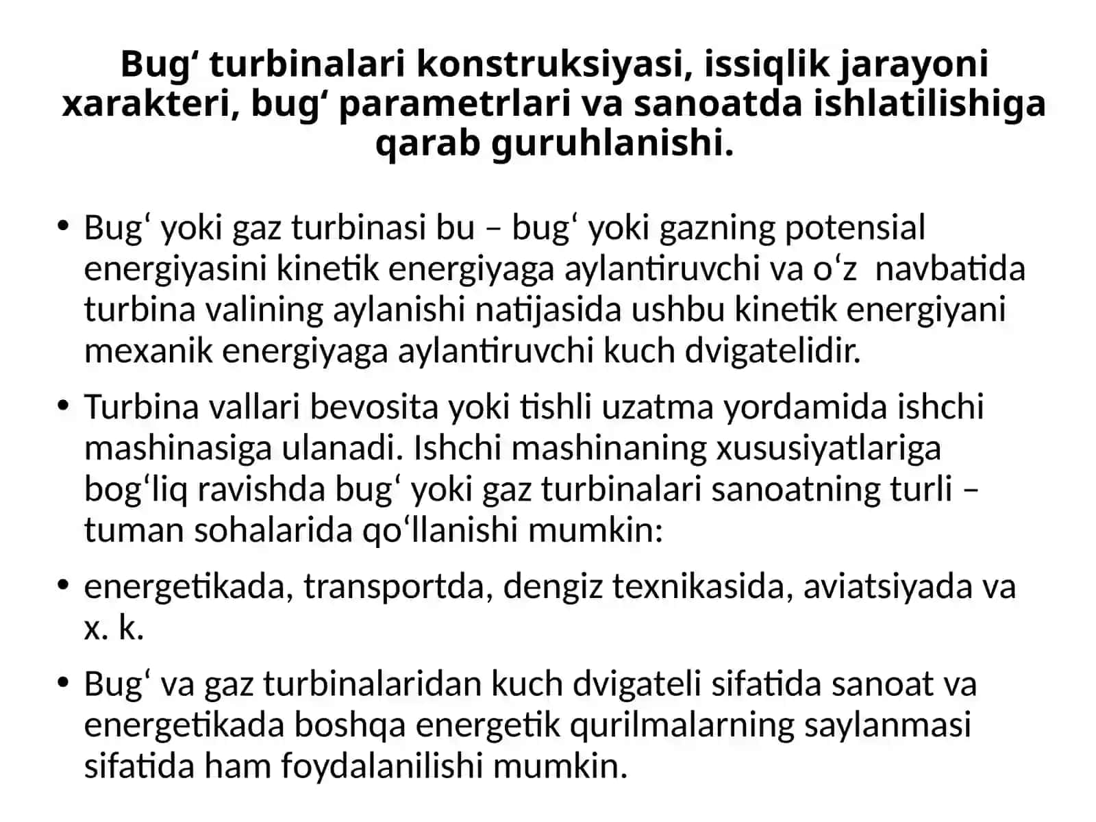 Turbinalarningishlashprinsipi 2