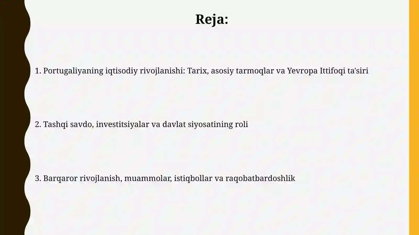 Portugaliya davlatining iqtisodiy rivojlanishi 2